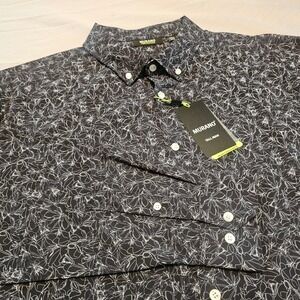 Murano Slim Fit Performance 2XT Black & White Floral Pattern NWT L1010